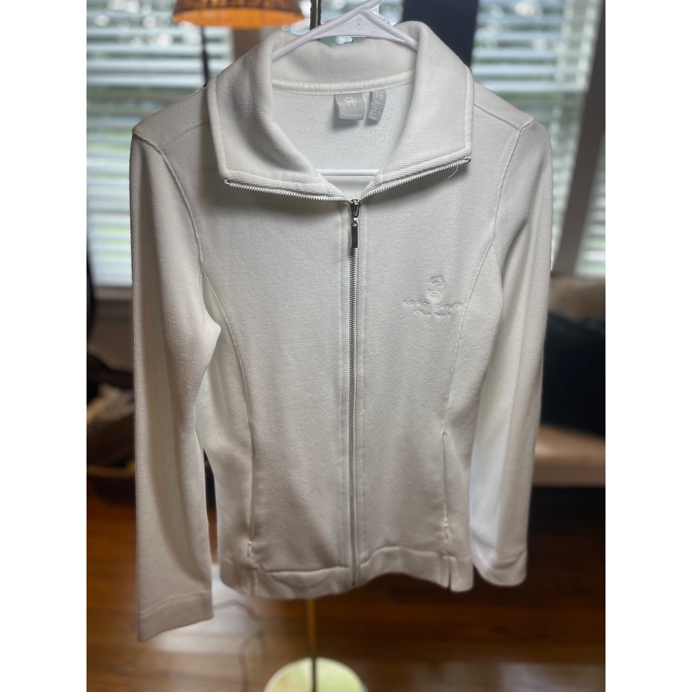 NuiSport Ritz Carlton Amelia Island White Full straight Zip Jacket Womens XS - Picture 2 of 7